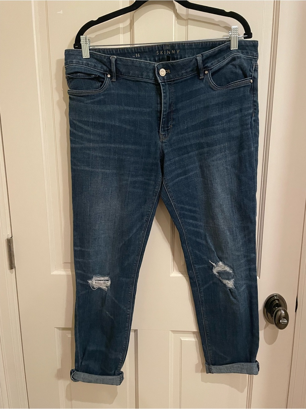 White House Black Market Women's Skinny Jeans - Blue Denim
